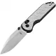 Kizer Assassin Folding Knife - 2.99" Nitro-V Stainless Steel Blade Silver G10 Handle Cyclaire Knives and Tools