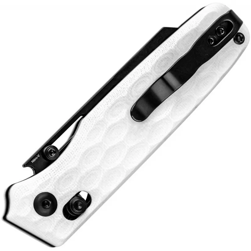 Kizer Task Folding Knife - 3.04" Nitro-V  Blade White G10 Handle Cyclaire Knives and Tools