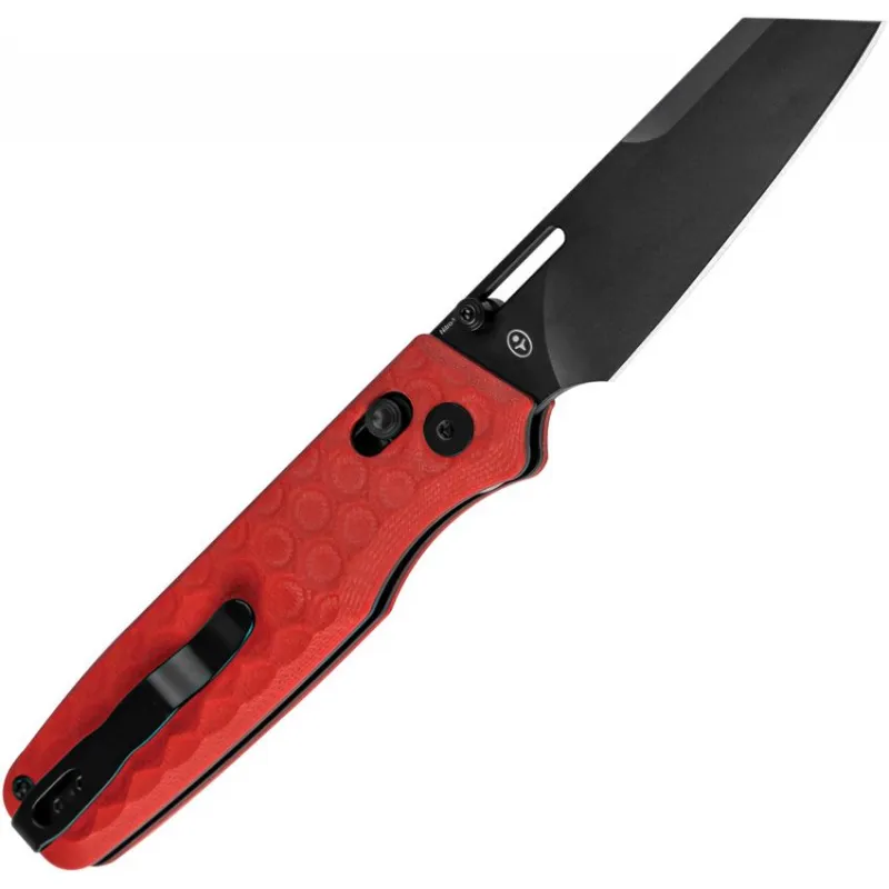 Kizer Task Folding Knife - 3.04" Nitro-V  Blade Red G10 Handle Cyclaire Knives and Tools