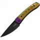 Kizer Mini Momo Folding Knife - 3.2" Nitro-V DP Blade Ultem Handles with Purple Aluminum Bolsters Cyclaire Knives and Tools