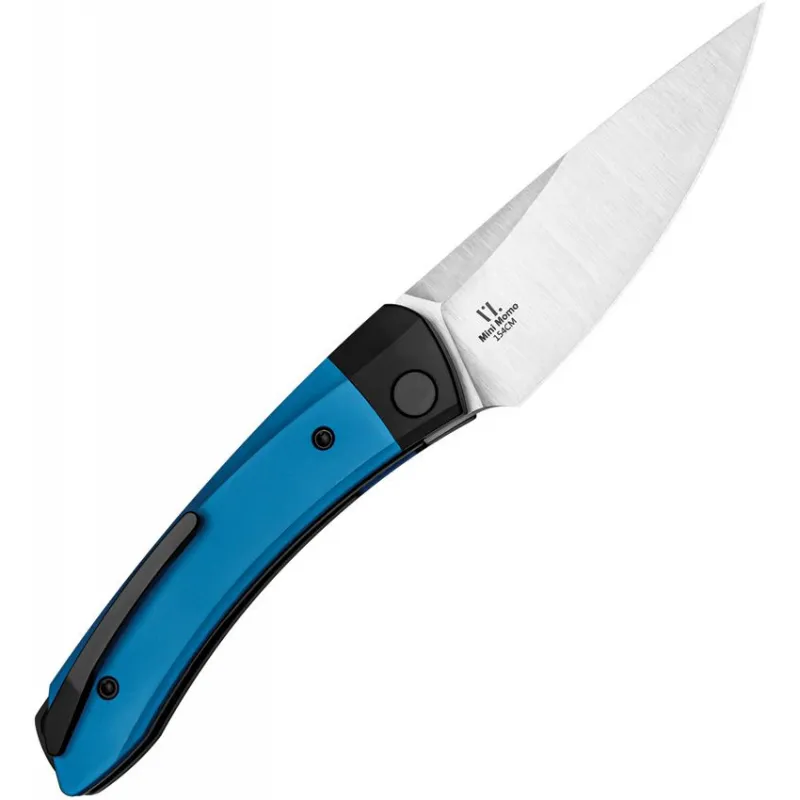 Kizer Mini Momo Folding Knife - 3.2" 154CM DP Blade Blue and Black Aluminum Handle Cyclaire Knives and Tools