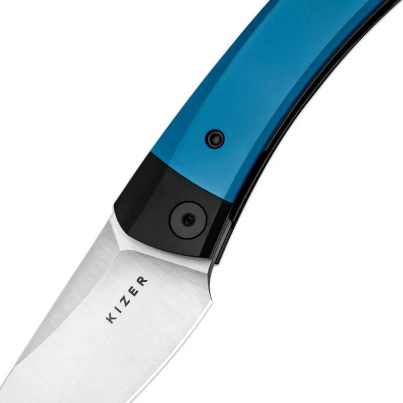 Kizer Mini Momo Folding Knife - 3.2" 154CM DP Blade Blue and Black Aluminum Handle Cyclaire Knives and Tools