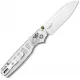 Kizer Pokiman CS Crossbar Lock Folding Knife - 3.16" Satin AEB-L Blade Clear Acrylic Handle Cyclaire Knives and Tools
