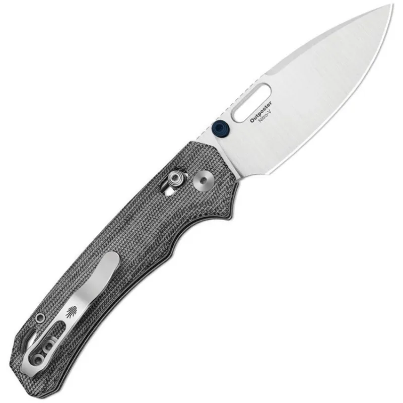Kizer Outposter Folding Knife - 3.25" Nitro-V Blade Black Norplex Ultrex Micarta Handle Cyclaire Knives and Tools