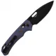 Kizer Outposter Folding Knife - 3.25" Black PVD Nitro-V Blade Blue and Brown Micarta Handle Cyclaire Knives and Tools