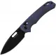 Kizer Outposter Folding Knife - 3.25" Black PVD Nitro-V Blade Blue and Brown Micarta Handle Cyclaire Knives and Tools
