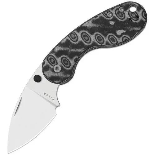 Kizer Microbe TSJ AirTi EDC Knife 2.14" 14C28N Stonewashed Blade Vortex Pattern Micarta Handle 2742DSJA2