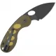 Kizer Microbe TSJ AirTi UK EDC Pocket Knife - 2.13" Black PVD Coated 14C28N Stainless Steel Blade Amber PEI Ultem Handle Cyclaire Knives and Tools