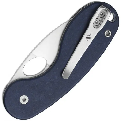 Kizer Microbe TSJ AirTi EDC Knife 2.14" 14C28N Stonewashed Blade Blue Canyon Richlite Handle V2742TSJA2