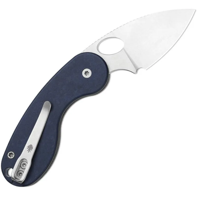 Kizer Microbe TSJ AirTi UK EDC Pocket Knife - 2.14" Stonewash 14C28N Stainless Steel Blade Richlite Blue Canyon Handle Cyclaire Knives and Tools
