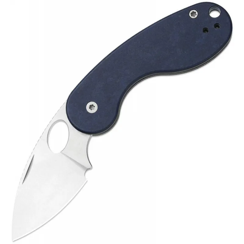 Kizer Microbe TSJ AirTi UK EDC Pocket Knife - 2.14" Stonewash 14C28N Stainless Steel Blade Richlite Blue Canyon Handle Cyclaire Knives and Tools