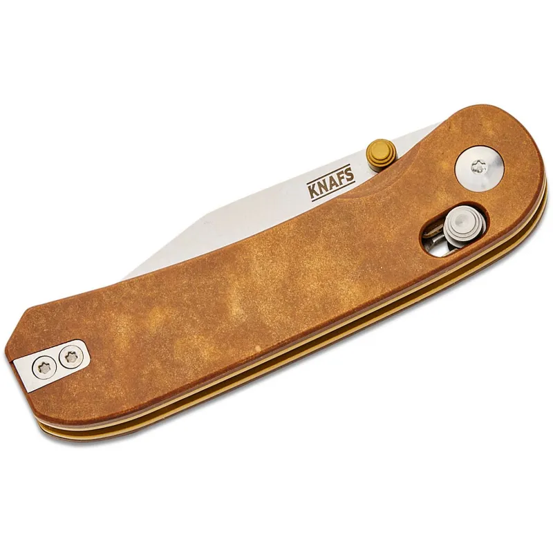 Knafs Knives Lander 3 Clutch Lock Folding Knife - 2.75" S35VN Blade Brown Paper Micarta Handle Cyclaire Knives and Tools
