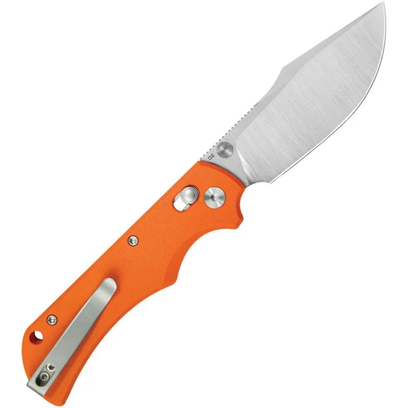 Kubey Iguana Orange Folding Knife - 3.27" D2 Tool Steel Blade Orange G10 Handle Cyclaire Knives and Tools