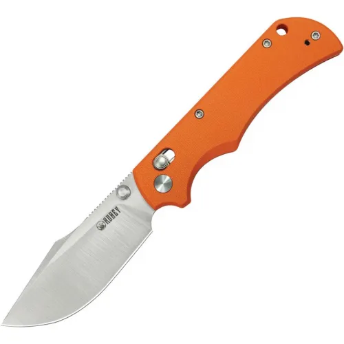 Kubey Iguana Orange Folding Knife - 3.27" D2 Tool Steel Blade Orange G10 Handle
