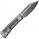 Kunwu Geezer Folding Knife - 3.22" Elmax CP Blade Gray Titanium Handle Copper Foil Carbon Fiber Inlays Cyclaire Knives and Tools