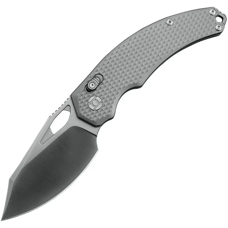 Kunwu X-Padre Folding Knife - 3.34" Elmax Steel Blade TC4 Titanium Diamond Texture Pattern Handle Cyclaire Knives and Tools