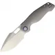 Kunwu Gringo Verta Lock Folding Knife - 3.6" Elmax Stainless Steel Blade Orange Peel Titanium Handle Cyclaire Knives and Tools