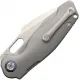 Kunwu Gringo Verta Lock Folding Knife - 3.6" Elmax Stainless Steel Blade Orange Peel Titanium Handle Cyclaire Knives and Tools