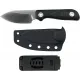 Kunwu Stiffy P Fixed Blade Knife - 3" Vanadis 8 Blade Black Canvas Micarta Handle Kydex Sheath Cyclaire Knives and Tools