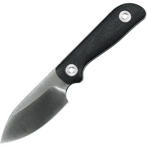 Kunwu Stiffy P Fixed Blade Knife - 3" Vanadis 8 Blade Black Canvas Micarta Handle Kydex Sheath