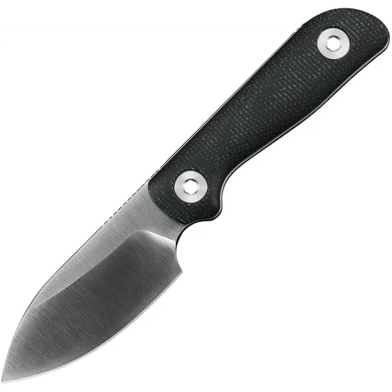 Kunwu Stiffy P Fixed Blade Knife - 3" Vanadis 8 Blade Black Canvas Micarta Handle Kydex Sheath Cyclaire Knives and Tools