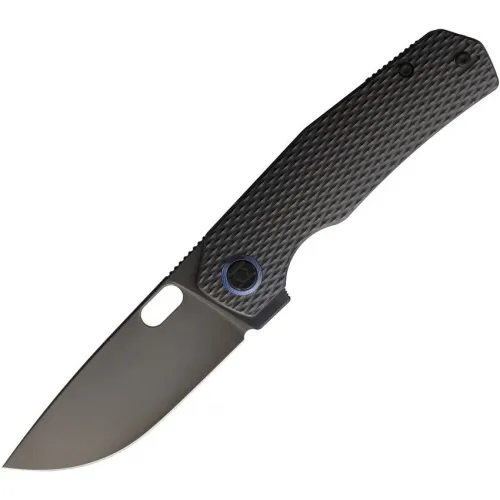 Kunwu Tao III Framelock Folding Knife - 3.5" Black DLC Coated Vanax Blade Black DLC Coated Titanium Handle