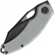Kunwu Padre Folding Knife - 3.34" Vanax Dark CP Blade Gray Diamond Textured Titanium Handle Cyclaire Knives and Tools