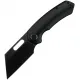 Kunwu Primo Framelock Folding Knife - 3.25" Black DLC Vancron Steel Cleaver Blade Black DLC Titanium Handle Cyclaire Knives and Tools