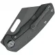 Kunwu Primo Framelock Folding Knife - 3.25" Grey Vancron Steel Cleaver Blade Raindrop Titanium Handle Cyclaire Knives and Tools