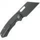 Kunwu Primo Framelock Folding Knife - 3.25" Grey Vancron Steel Cleaver Blade Raindrop Titanium Handle Cyclaire Knives and Tools