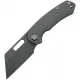 Kunwu Primo Framelock Folding Knife - 3.25" Grey Vancron Steel Cleaver Blade Raindrop Titanium Handle Cyclaire Knives and Tools