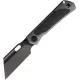 Kunwu Cochise Folding Knife - 3.46" Vancron Black DLC Blade Gray Orange Peel Titanium Handle CF Inlay Cyclaire Knives and Tools
