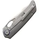 Kunwu Jericho Framelock Folding Knife - 3.5" Satin Finish Vanax Steel Blade Titanium Handle with Timascus Inlay Cyclaire Knives and Tools