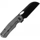 Kunwu S-Tao II Folding Knife - 3.5" Black DLC Coated Vanax Steel Sheepsfoot Blade Stonewash Titanium Handle Cyclaire Knives and Tools