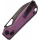 Kunwu Pulsar XT Lock Folding Knife - 3.25" Black DLC Coated Elmax Blade Purple Textured Titanium Handle Cyclaire Knives and Tools
