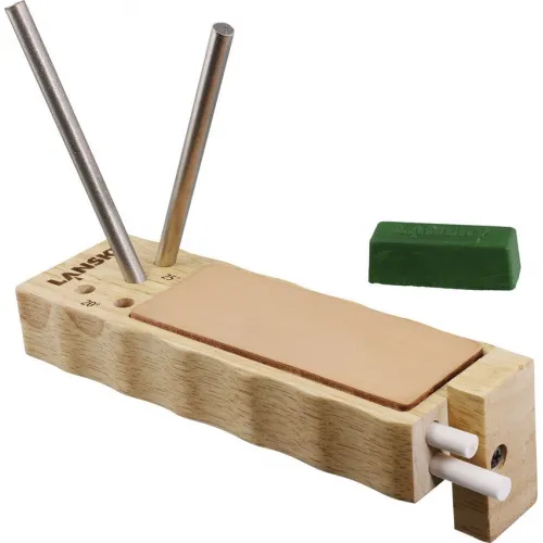 Lansky Turnbox Sharpener with Leather Strop and Compound - Diamond Medium and Ceramic Rods