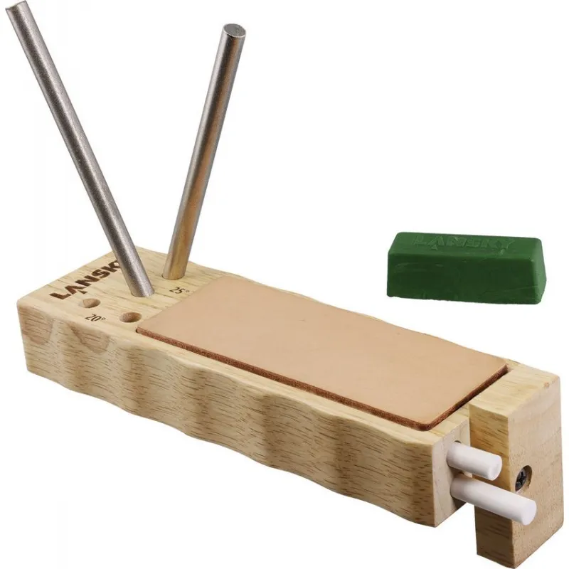 Lansky Turnbox Sharpener with Leather Strop and Compound - Diamond Medium and Ceramic Rods Cyclaire Knives and Tools