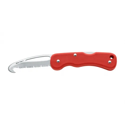 MAC Coltellerie 697 Red - SOS Boat Rescue Folding Knife Locking with Hook and Shackler