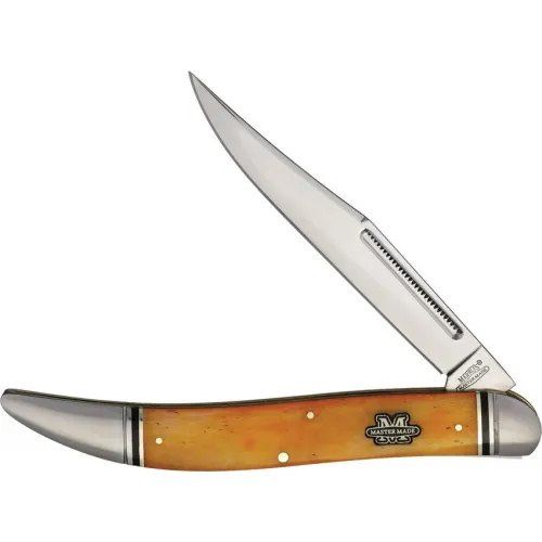 Marbles Master Made Large Toothpick Orange Folding Knife - 4.3" Stainless Steel Blade Orange Bone Handle