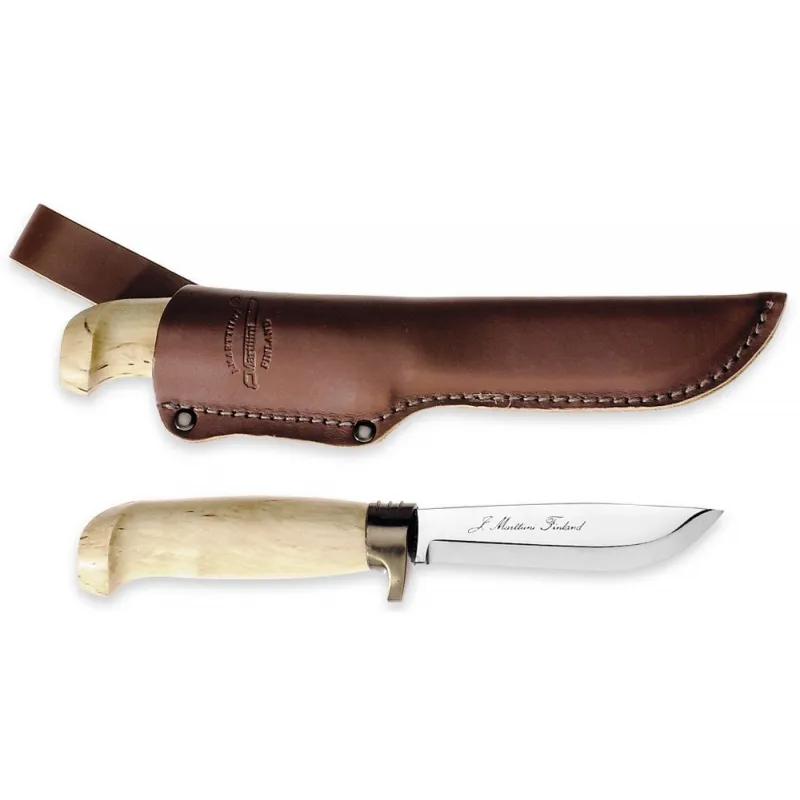 Marttiini Deluxe Skinner - 4.3" Stainless Steel Blade Curly Birch Handle Cyclaire Knives and Tools