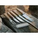 Marttiini Cabin Chef Knife Set - 6 Piece Set with Leather Knife Roll Cyclaire Knives and Tools