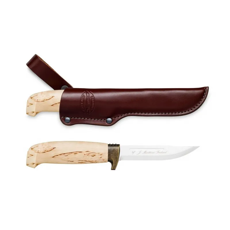 Marttiini Deluxe Classic Puukko Knife - 4.3" Stainless Steel Blade with Curly Birch Handle Cyclaire Knives and Tools