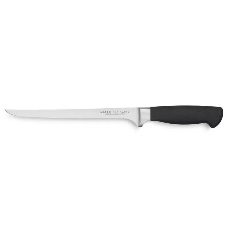 Marttiini Kide Fillet Knife 21 - 8" Stainless Steel Blade Black Rubber Handle Cyclaire Knives and Tools