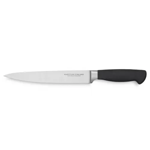 Marttiini Kide Carving Knife - 8.26" Stainless Steel Blade Black Rubber Handle
