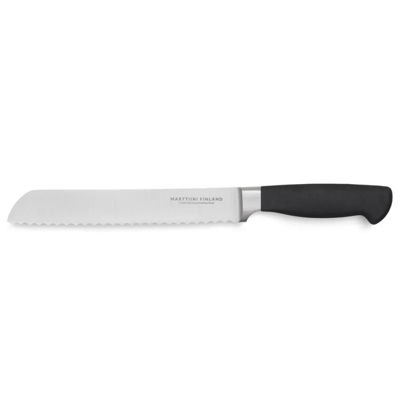 Marttiini Kide Bread Knife - 8.26" Stainless Steel Blade Black Rubber Handle Cyclaire Knives and Tools