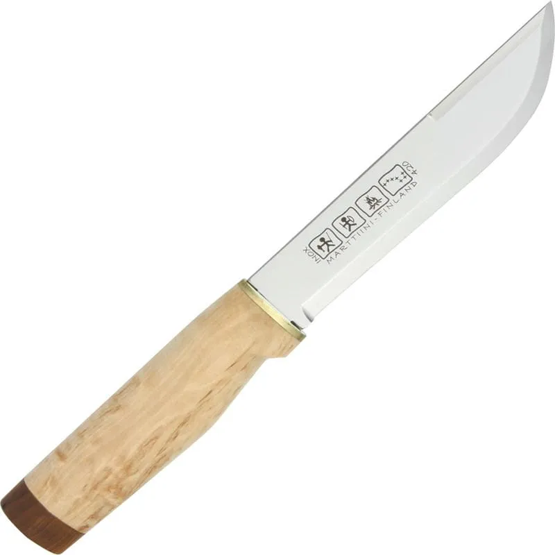 Marttiini Ranger 250 6.2" Hunting Knife Curly Birch Handle Leather Sheath Cyclaire Knives and Tools