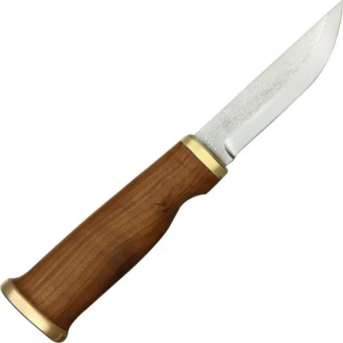 Marttiini Moose 3.34" Knife Carbinox T508 Blade Birch Handle Leather Sheath