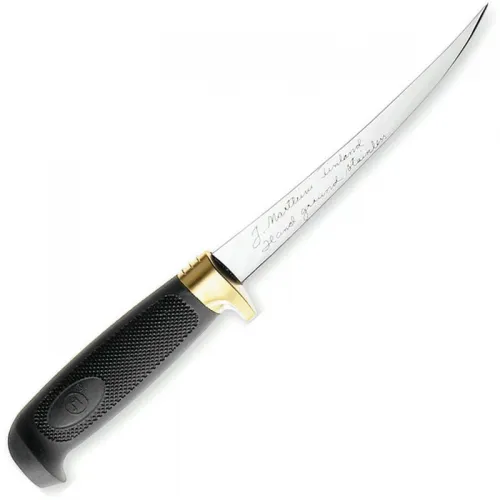 Marttiini Condor Golden Trout Fillet Knife -  6" Stainless Steel Blade, Rubber Handle, Leather Sheath