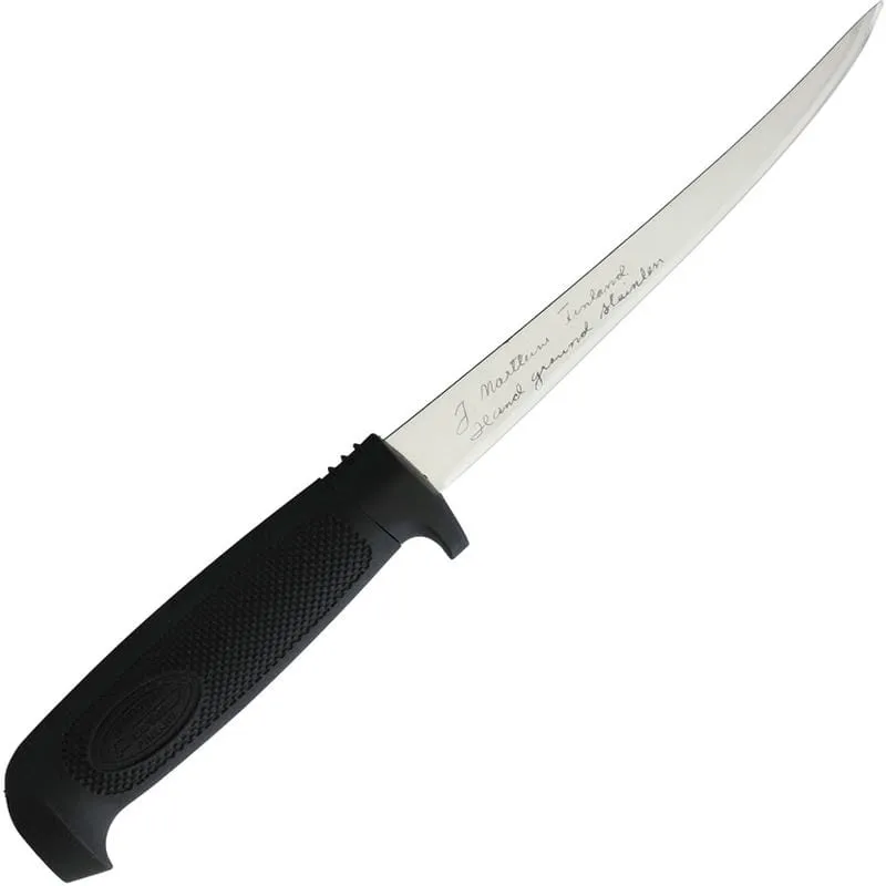 Marttiini 6" Fish Filleting Knife Black Rubber Handle Black Sheath Cyclaire Knives and Tools