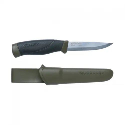 Morakniv Military Green (MG) Heavy Duty Companion Knife - 3.93" Carbon Steel Blade Green Handle